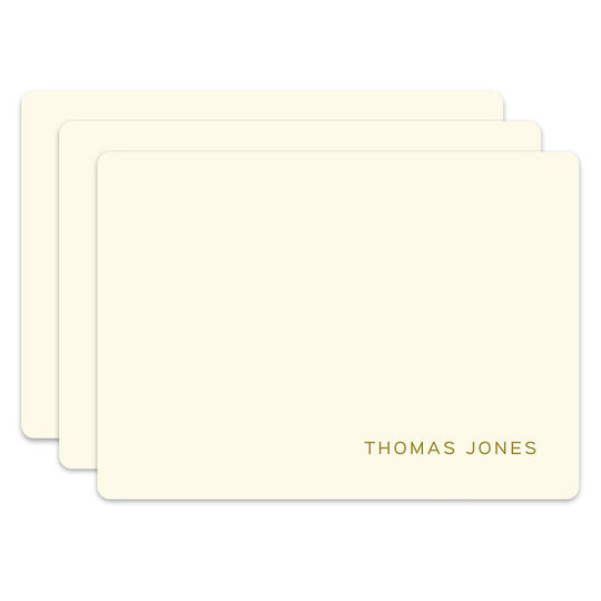 Seashell Ivory Flat Note Cards - Raised Ink
